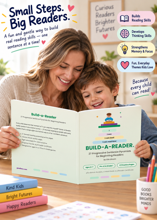 Build-A-Reader: Early Reader Book for Ages 4-6 | 27 Sentence Pyramid Practice Pages