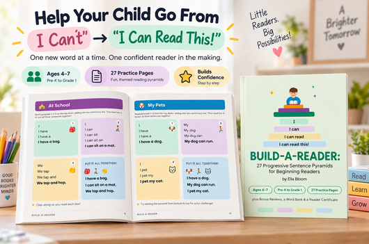 Build-A-Reader: Early Reader Book for Ages 4-6 | 27 Sentence Pyramid Practice Pages