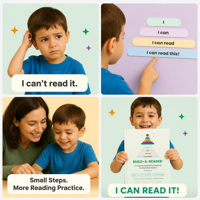 Build-A-Reader: Early Reader Book for Ages 4-6 | 27 Sentence Pyramid Practice Pages